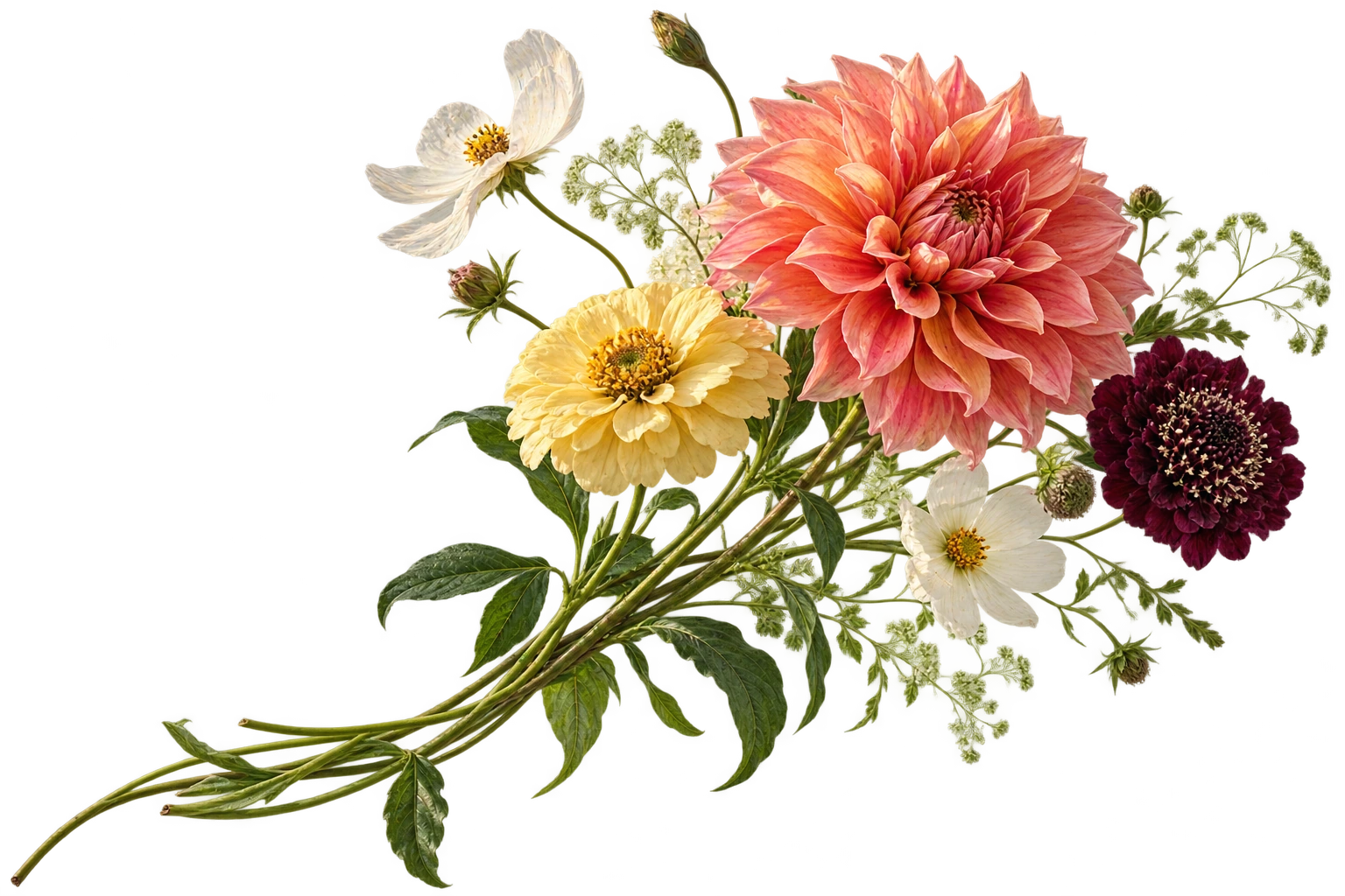 Illustrative garden flowers, not current flowers at Nellie’s